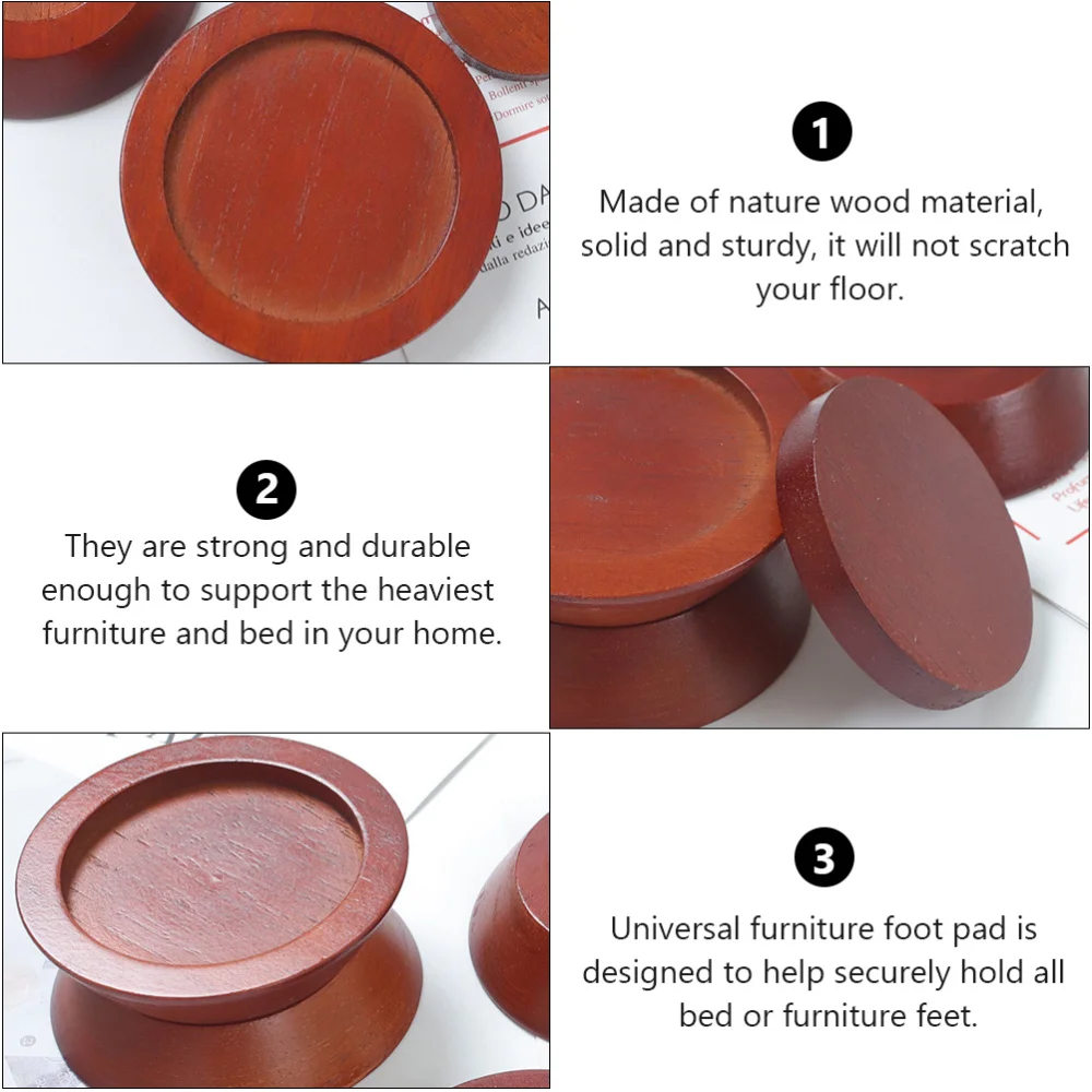 

3pcs Furniture Height Riser Bed Foot Pad Sofa Anti-skid Lifter Riser (Brown)