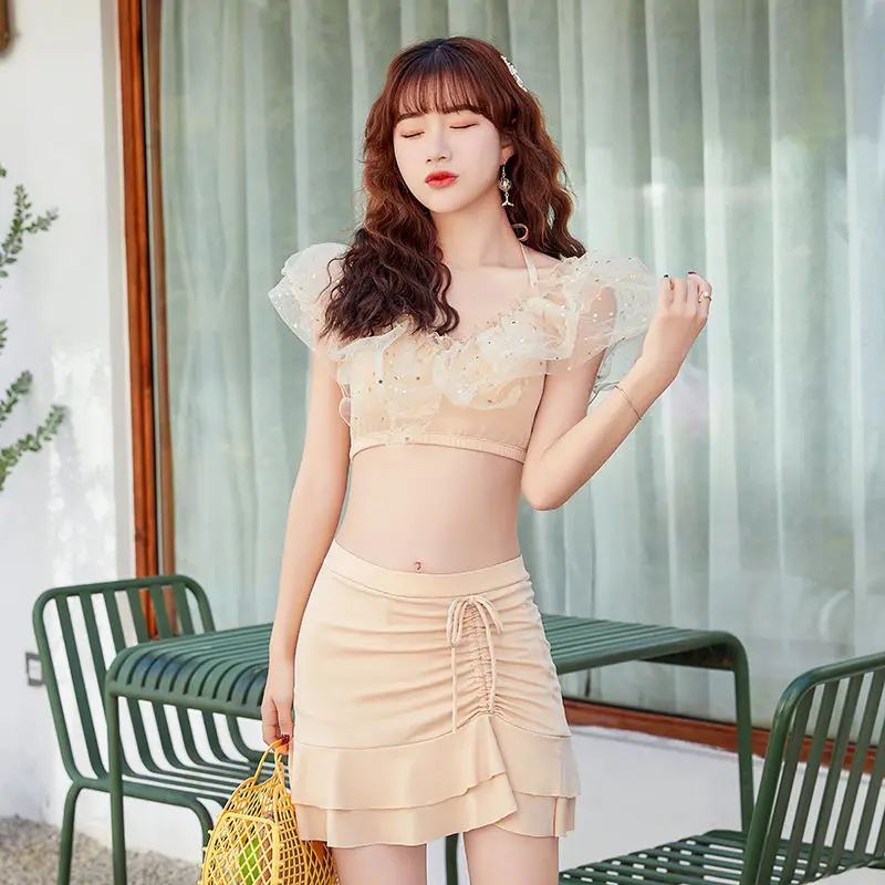 Женский комплект бикини милое розовое Сетчатое в стиле пэчворк раздельный