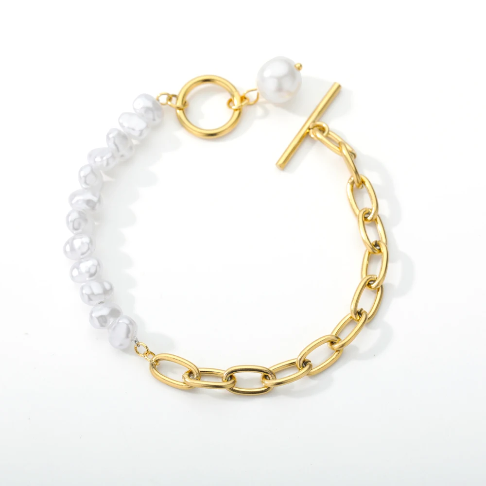Элегантный браслет-цепочка с имитацией жемчуга переключателями для женщин