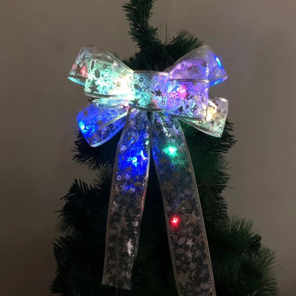 Светодиодный бантик для рождественской елки украшения декоративные венки