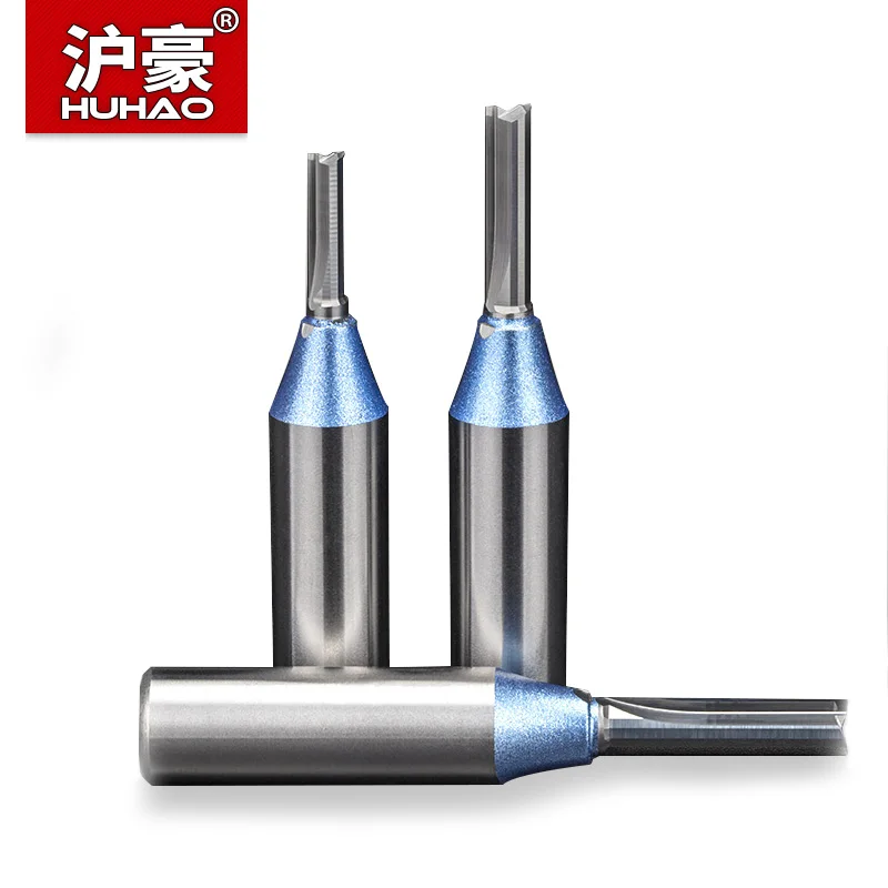 HUHAO  1/2 Shank Cutting Straight Router Bit TCT Cutters Woodworking CNC Trimming Slot Bits Milling Cutter for Wood