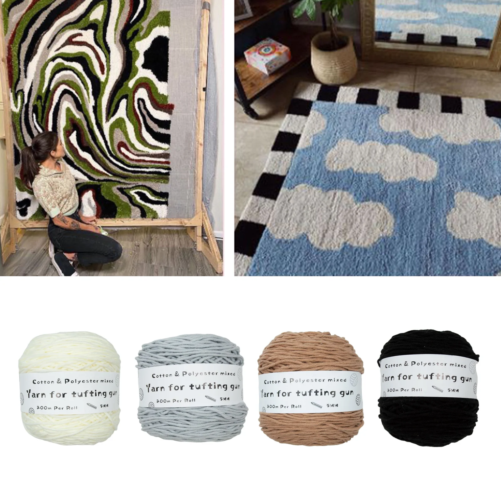 Прочный Tufting мягкая пряжа DIY вышивка ковер гобелен для изготовления