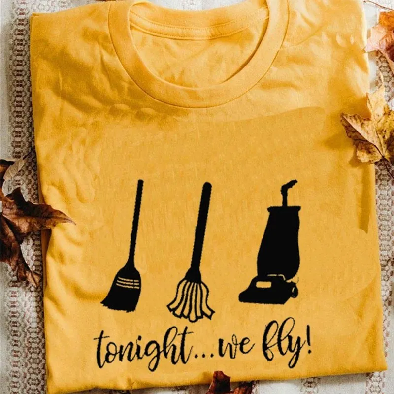 

Women Tonight We Fly Top Casual Tee Letter Ladies Hipster Trendy Short Sleeve Floral Graphics Soft Streetwear T-Shirt
