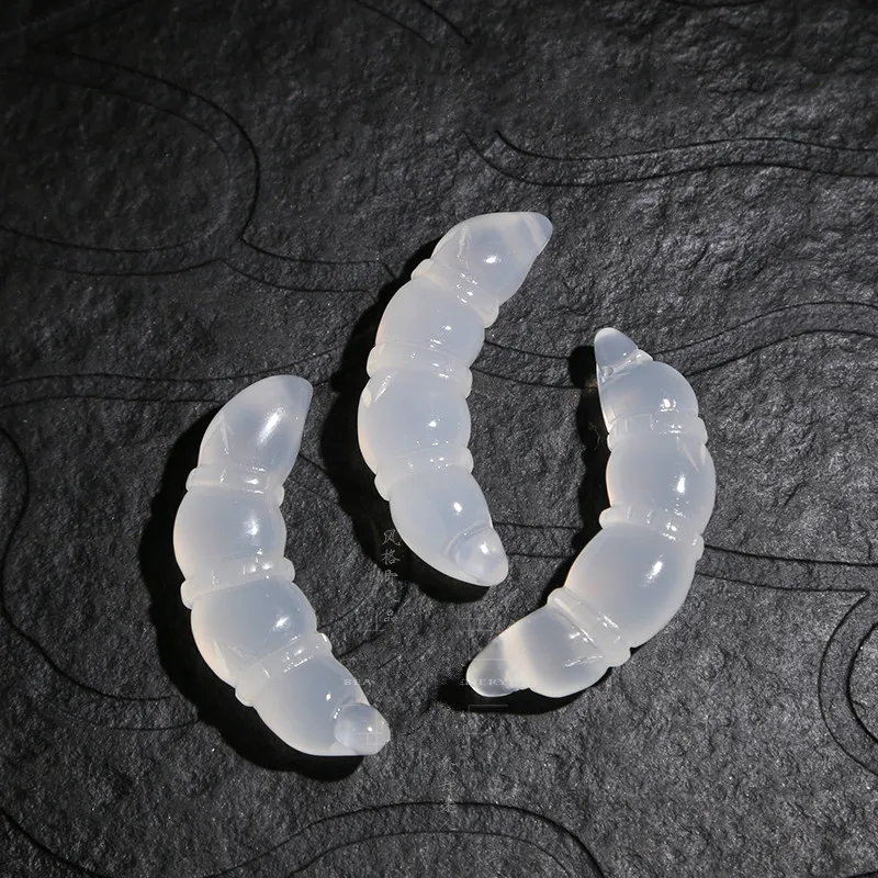 Подвеска из натурального китайского белого агата и нефрита 1 шт.|Подвески| |