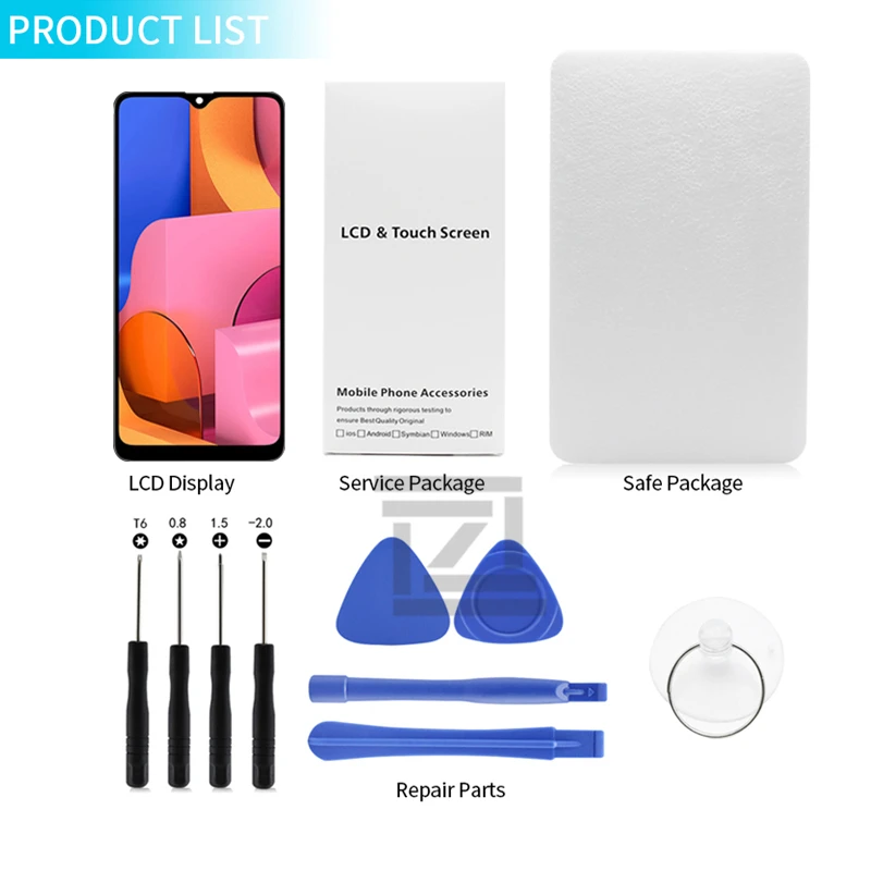 Для samsung Galaxy A20s lcd A207 кодирующий преобразователь сенсорного экрана в сборе+ рамка SM-A207F/DS A207U