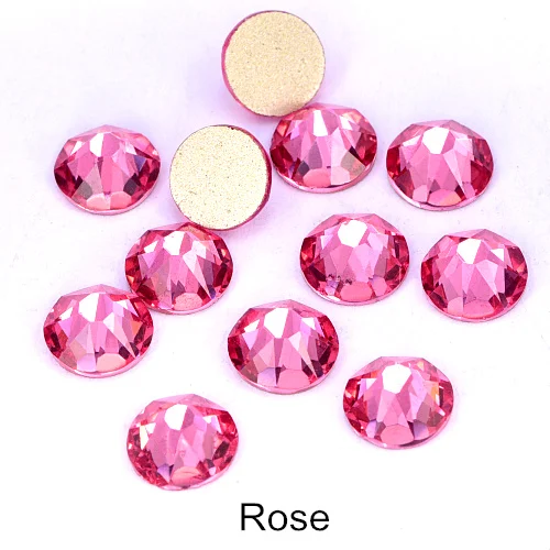 Rose SS16 144 шт. 2088 Одежда высшего качества прозрачный арт для ногтей со стразами с 16 украшения для ногтей блестящее Стекло Стразы, не требующие горячего крепления H0913 - Цвет: Rose