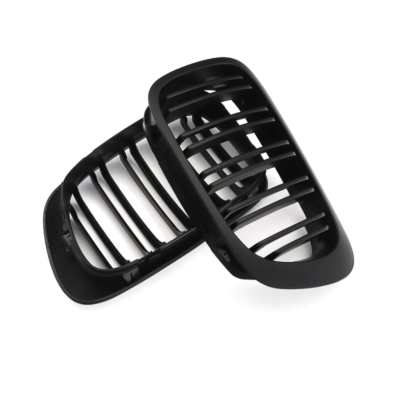 

MagicKit Matte Black Car Kidney Front Bumper Grill 2 Slat Line For BMW E46 Coupe 1998-2001 Convertible M3 2 Door