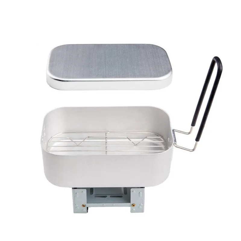 Алюминиевый набор для улицы паровой плиты портативная посуда одного человека