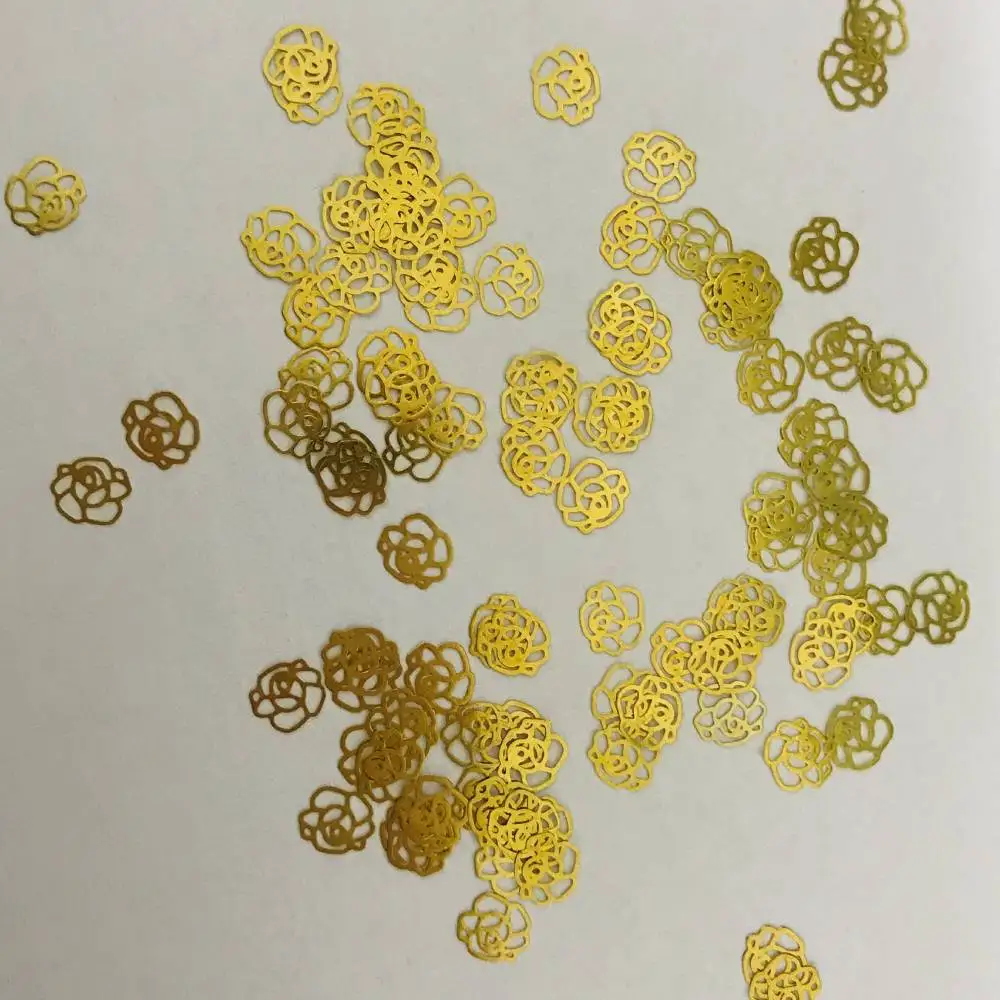 Gold Metal Nail Decals Ultra-thin Flakes Nail Bling Rhinestone Cute 3D Nail Art Decorations Charm Nail Art OPP Bags Packing