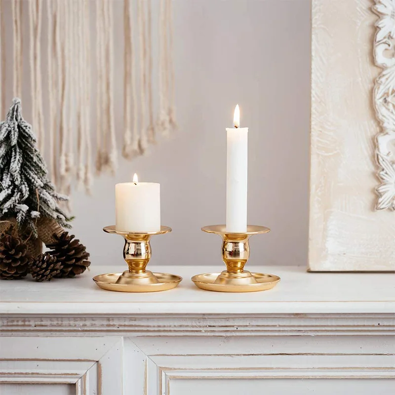 

10 Pcs Metal Candle Holder Fits Taper and Candlesticks Tealights and Pillar Candles, for Window and Mantle Display