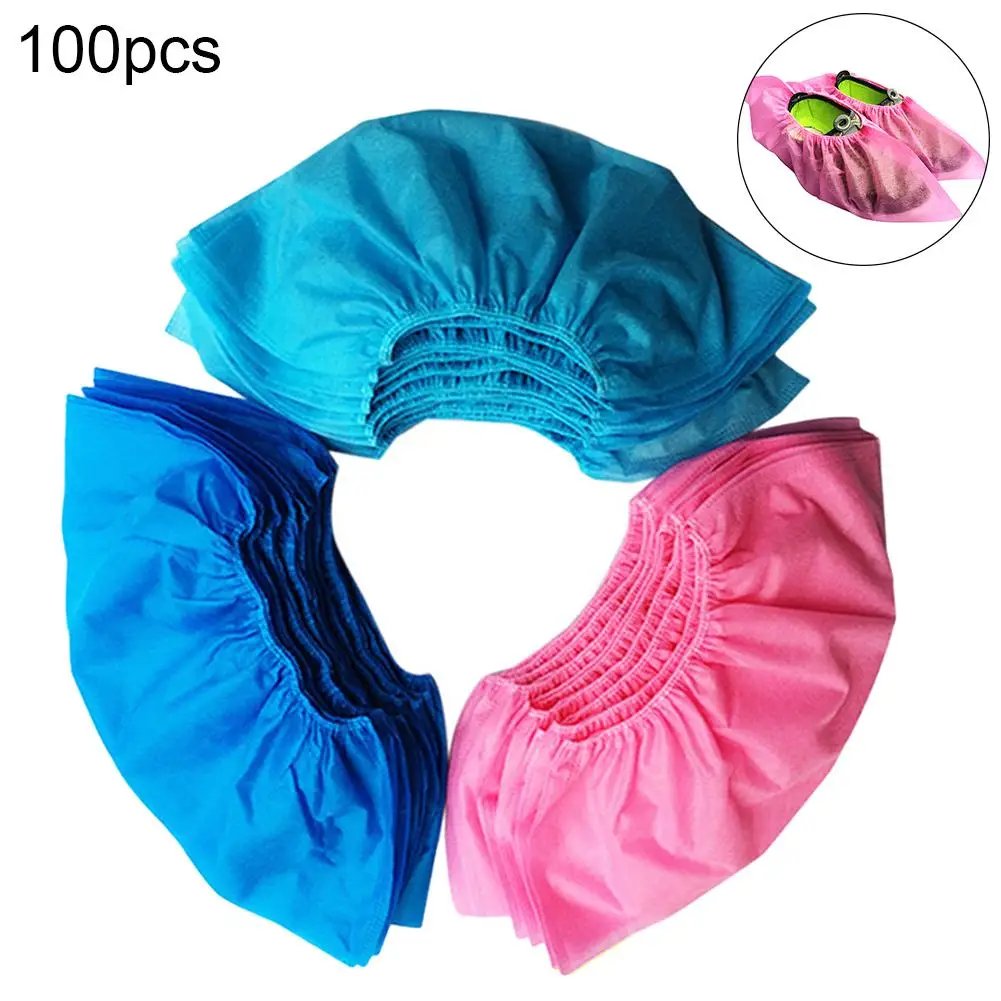 

100pcs Disposable Shoe Cover Dustproof Non-slip Dhoe Cover Children Students Adult Non-woven Shoe Cover Household Foot Cover