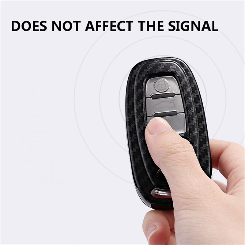 

PC Carbon Fiber Full protective cover Car Key Case Key Cover shell For Audi A6L A4L Q5 A3 A4 B6 B7 B8 Car Styling