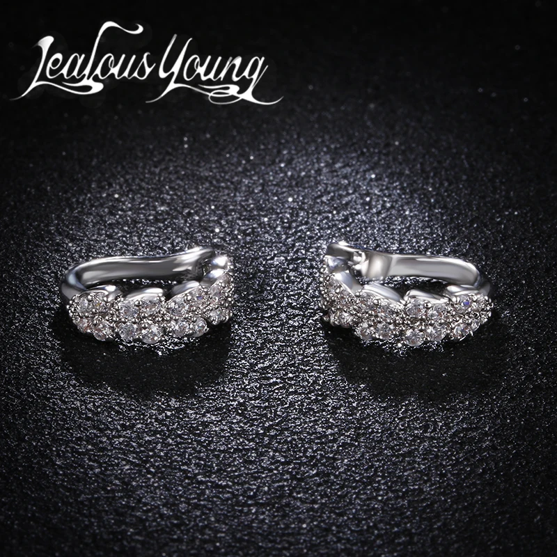 

New Fashion Crystal Bowknot Korean Ear Cuff for Women Boho Trendy Zirconia Luxury Cuff Statement Clip Earrings Earcuffs Jewelry