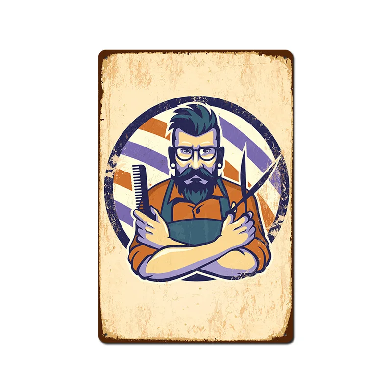 Винтажный потертый металлический постер с булавкой художественная настенная