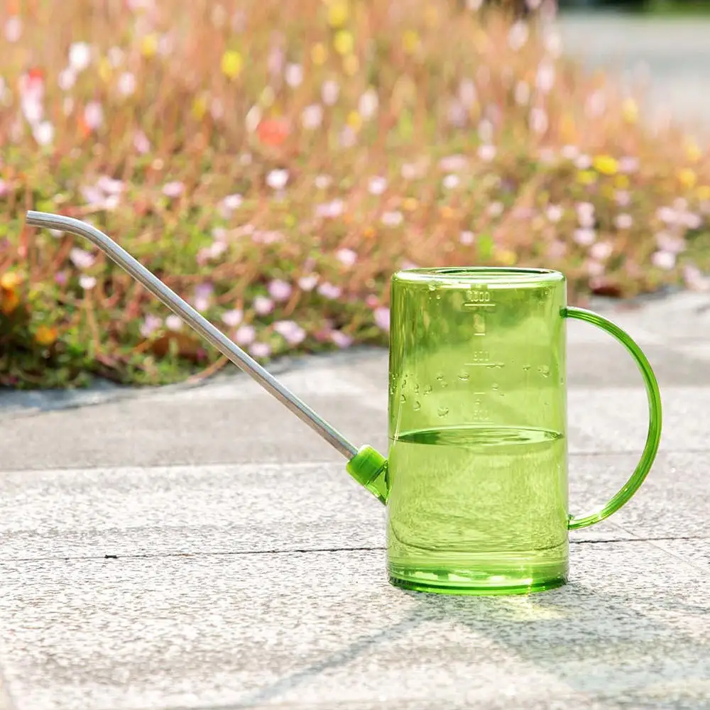 

Patio Sprinkling Plastic Transparent Durable Stainless Steel Household Gardening Tools Long Mouth Plant Watering Can Flowers