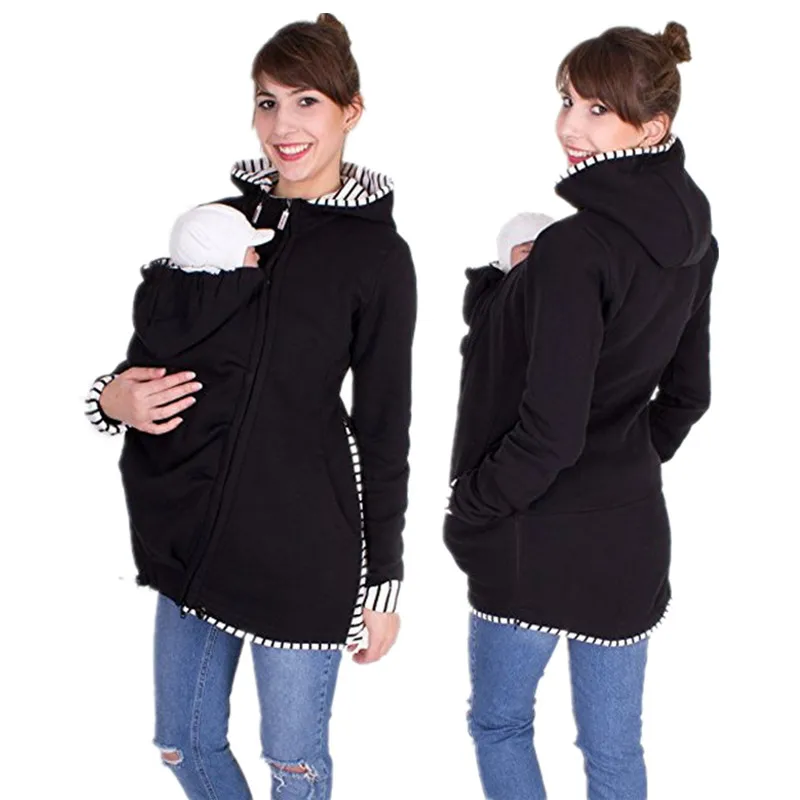 

Maternity Women Clothes Baby Carrier Jacket Kangaroo Spring Autumn Maternity Coat With Zipper Hoodie For Pregnant Women
