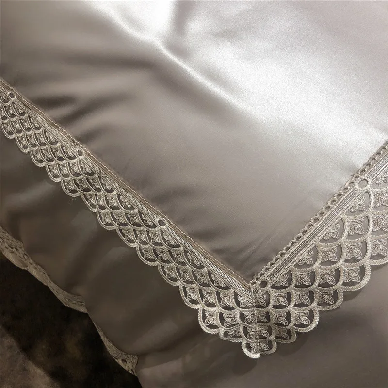 Роскошный набор детской одежды из хлопка 800TC серое шелковое постельное белье