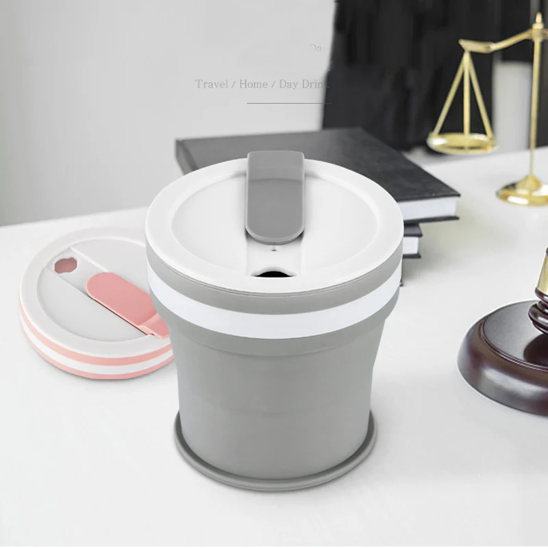 350ML Coffee Mugs Collapsible Silicone Cup Travel Folding BPA FREE Food Grade Drinking Water Mug Tea Cups Drinkware - купить по
