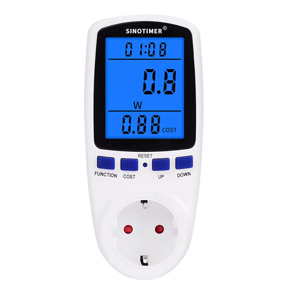

EU US UK FR BR AU Socket Digital Wattmeter Power Consumption Watt Energy Meter KWh AC 230V 120V Electricity With Backlights