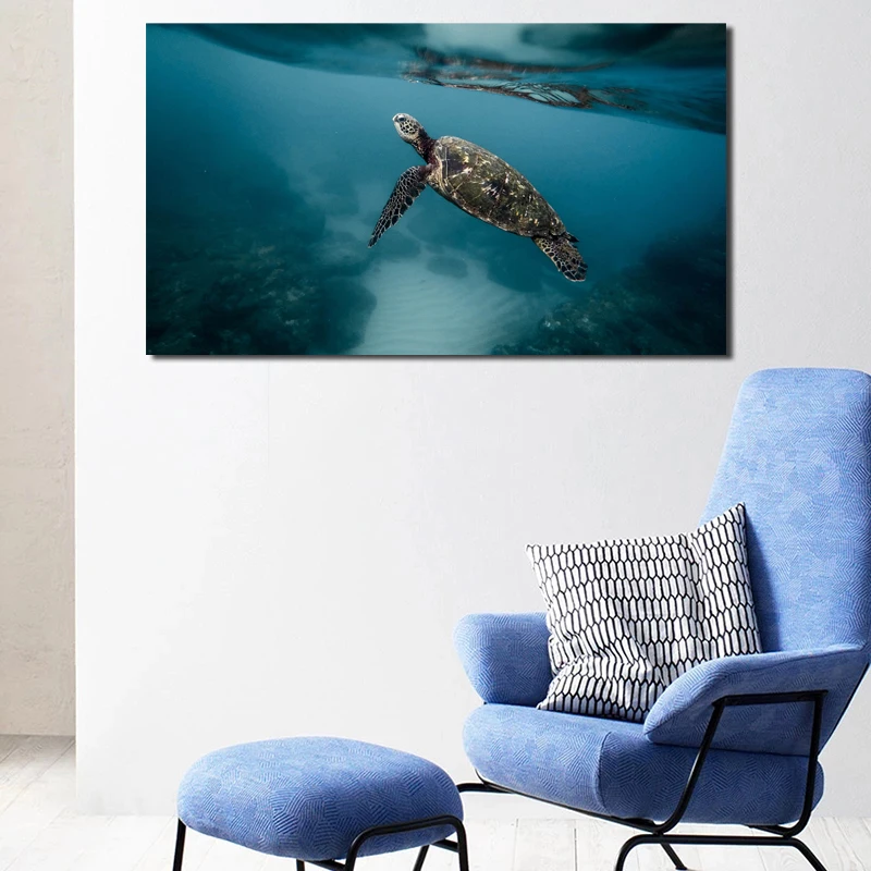 Минималистичная Настенная картина в виде морской черепахи плакат и печать на