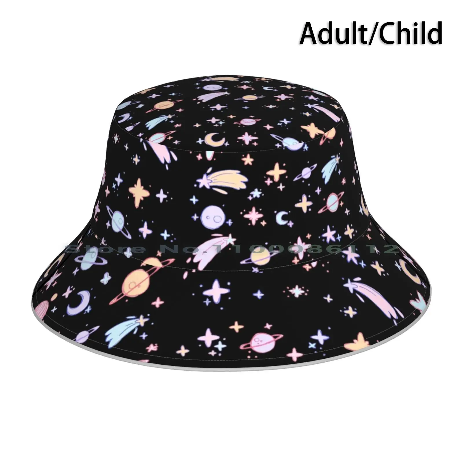 

Панама Вселенная, милая Складная уличная астрономическая шляпа розового, синего, фиолетового цвета, со звездами, луной, планетой
