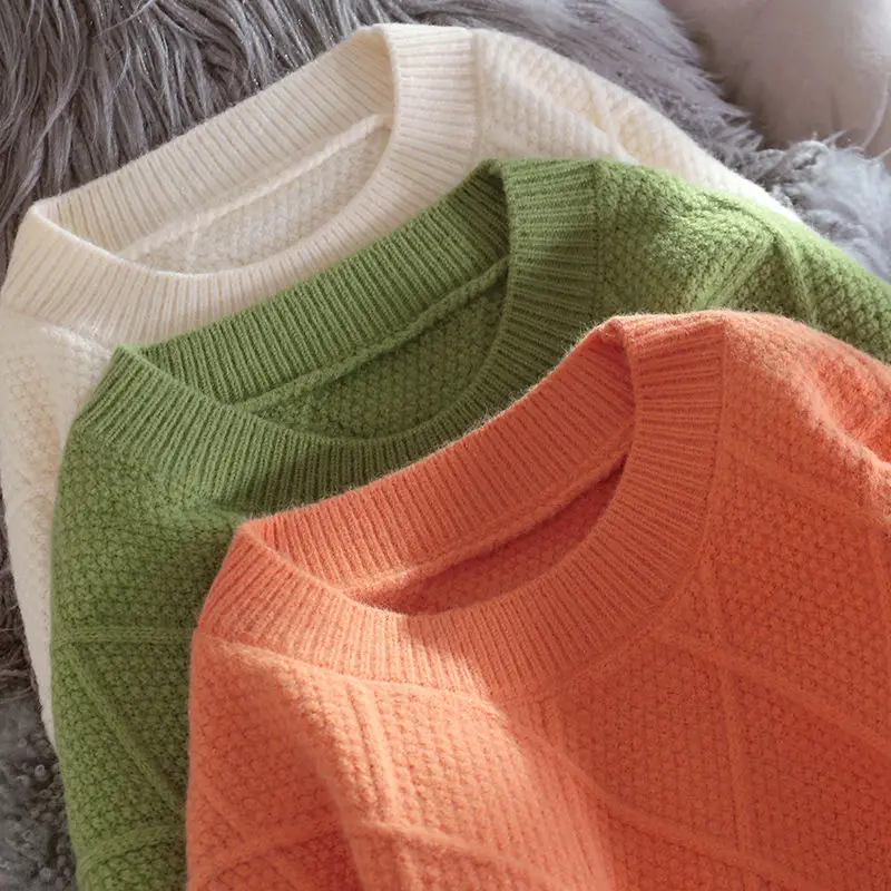 Fashion pullovers autumn winter Women Knitted o-neck Sweater Casual Soft and warm Jumper Slim Femme Elasticity Pullovers | Женская