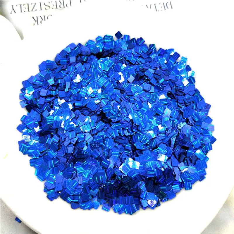 Blue Ультратонкая 3 мм квадратная блестка лазерная полоса блестка 3D блестка для ногтей блестка ЭО-дружественная блестка из ПЭТ для украшения для ногтей 10 г - Цвет: Blue