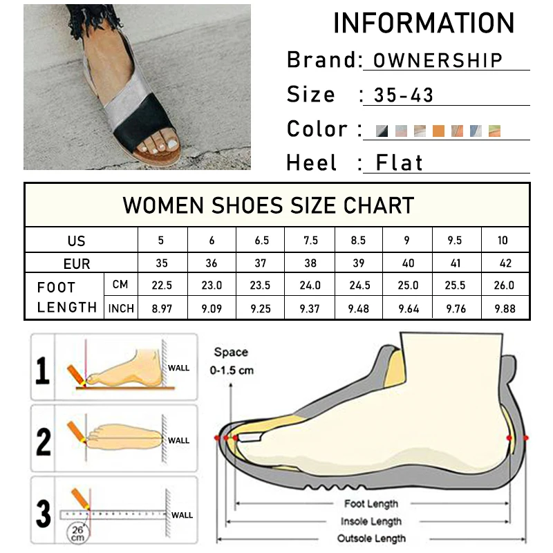 Женские сандалии на плоской подошве Женская обувь Модель 2020 года без шнуровки в