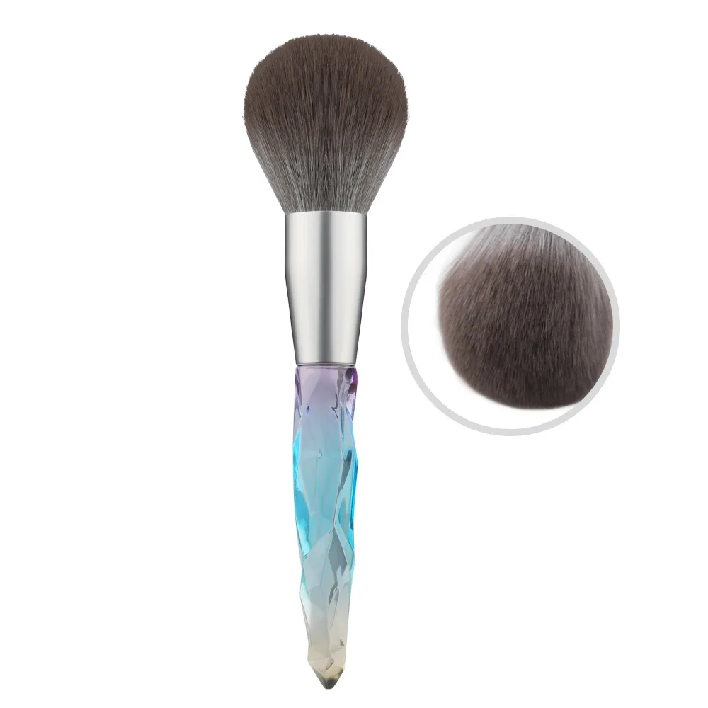 

1pcs Powder Blusher Makeup Brushes Tool Crystal Handle Fluffy Soft Fibre Hair For Foundation Contour Blending Make Up Brush Kits