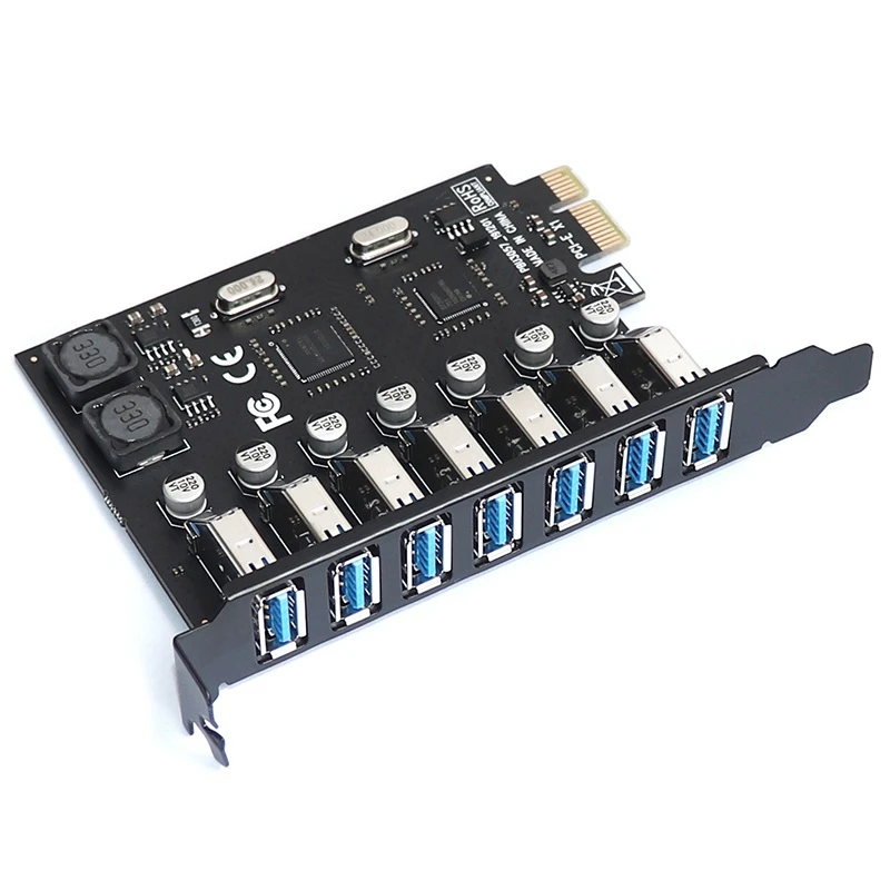 

USB 3.0 Pci-E Expansion Card Adapter 7-Port Hub Adapter Pci-E Expander Pci Express Card for Desktop Computers (2-Pack)