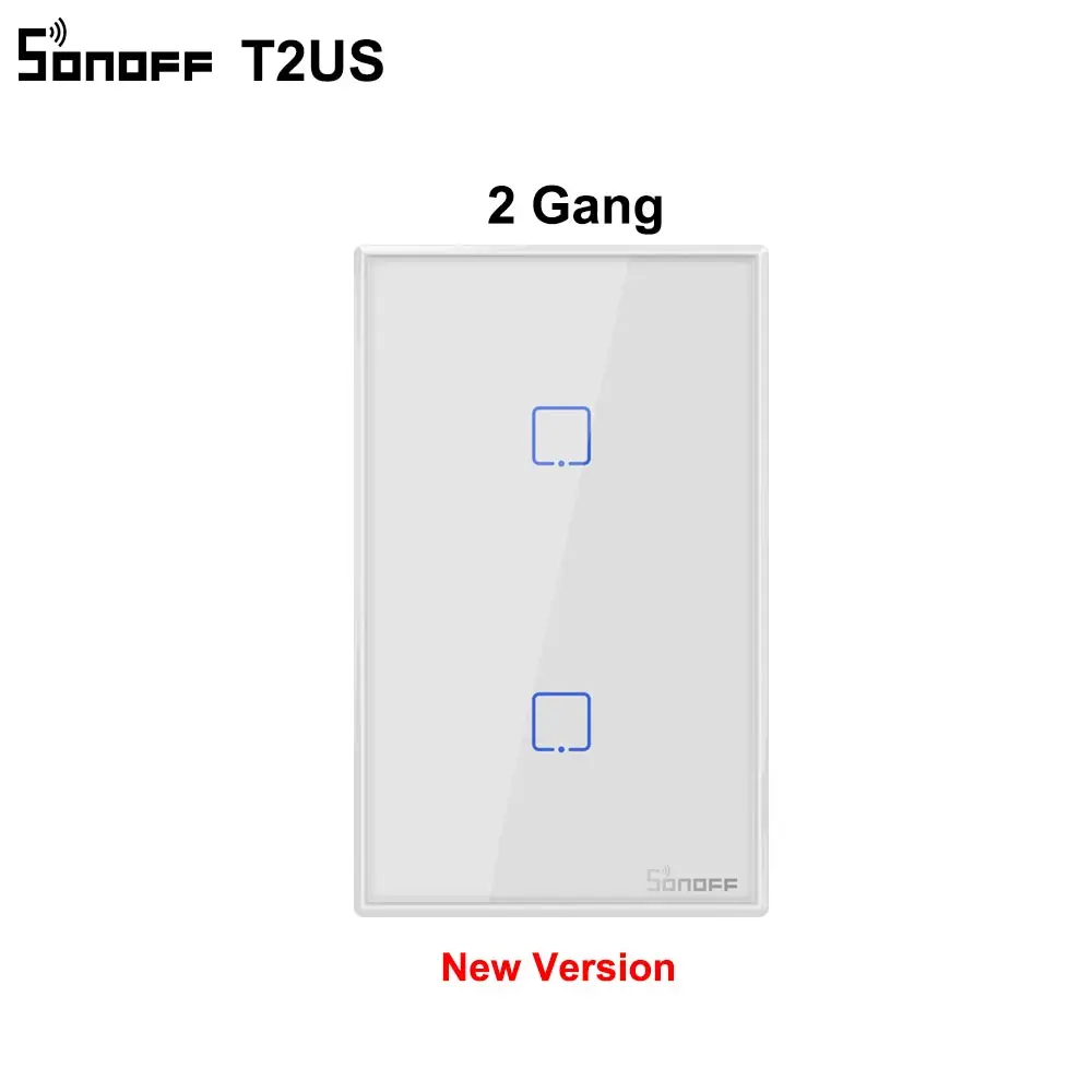 New Version T2 US 2C Sonoff T1 США умный Wifi настенный светильник переключатель 1 2 3 Банды сенсорный/WiFi/315 RF/APP пульт дистанционного управления умный дом настенный сенсорный переключатель работает с Alexa - Комплект: New Version T2 US 2C