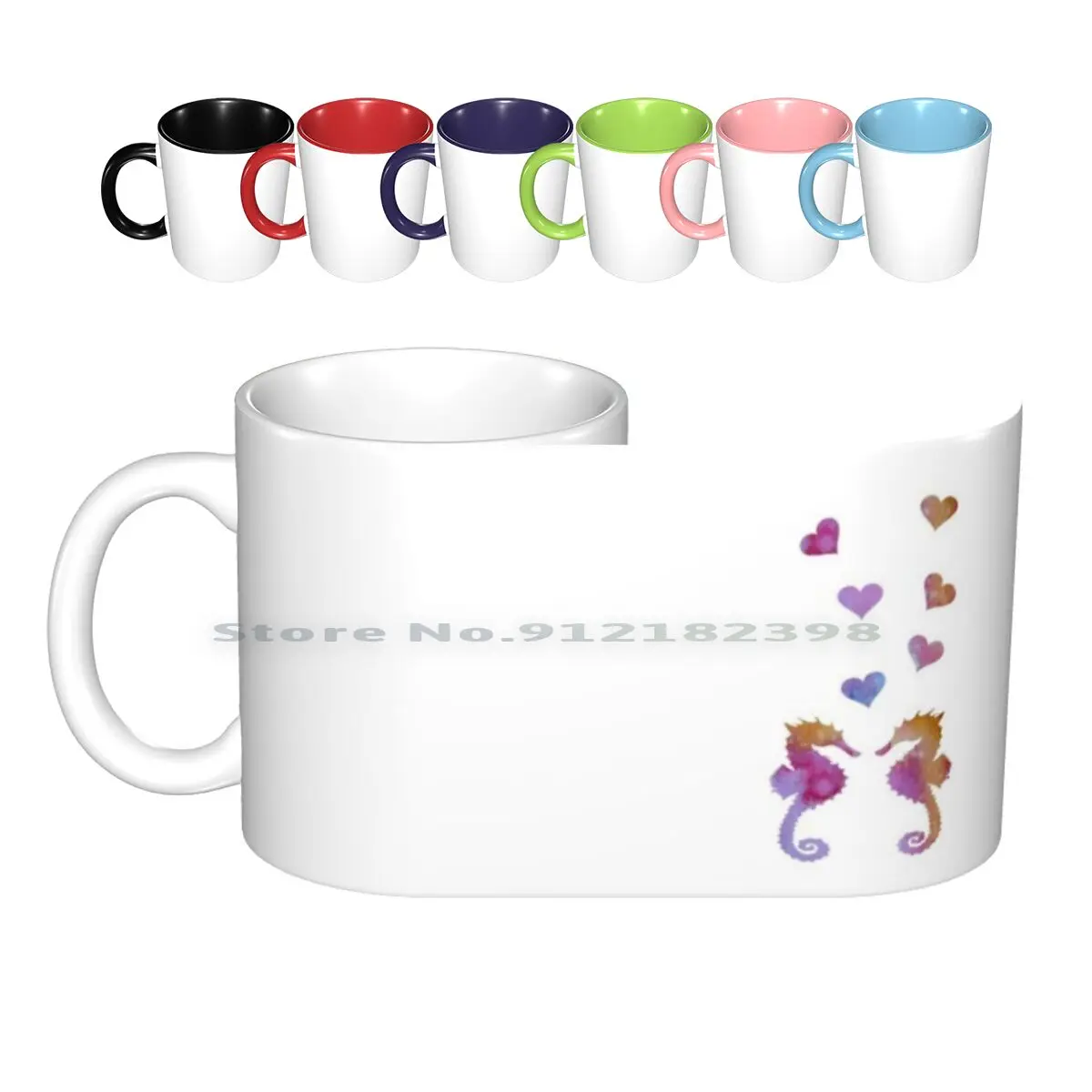 Керамические кружки Морская лошадь для пар кофейные чашки Кружка молока и чая