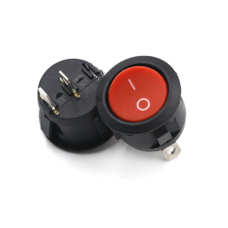 Вкл/Выкл круглый Кулисный тумблер 3A/250VAC ВКЛ ВЫКЛ Пластиковый Кнопочный