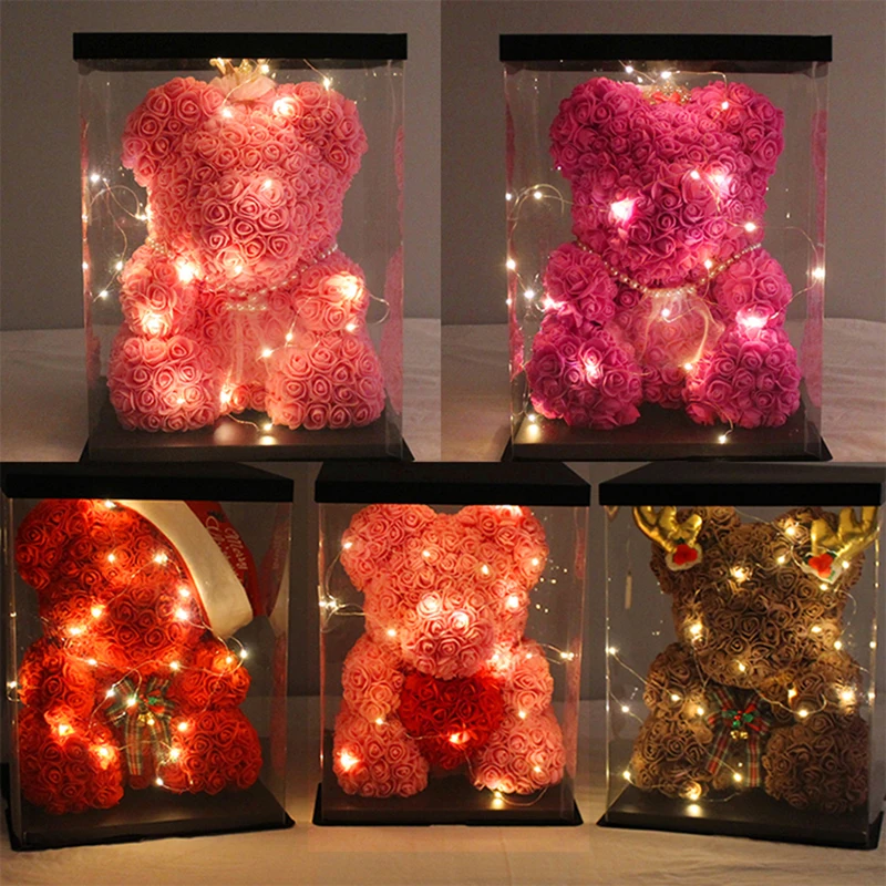 1 шт. 20 см/35 см форма из пенопласта с розовым медведем DIY искусственный цветок розы