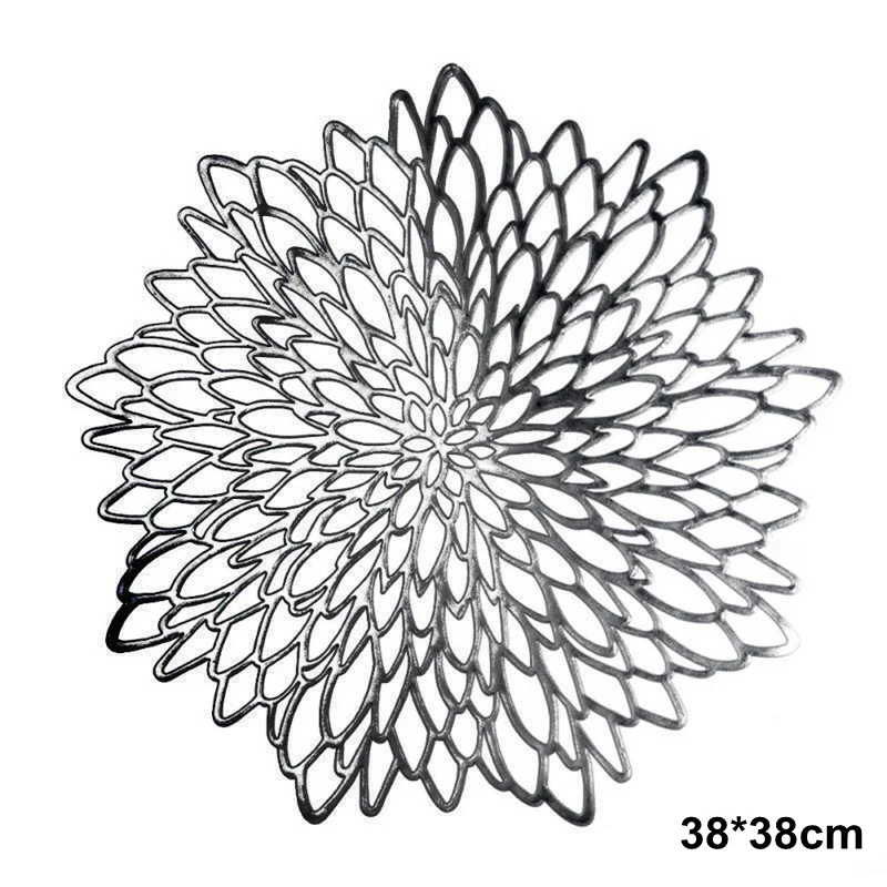 38CM Подстилка для обеденного стола, подставки для стола, имитация листьев, растения, ПВХ, чашка, коврик для кофейного стола, подстилка, подставки для кухни, Рождественское украшение для дома - Цвет: 38CM