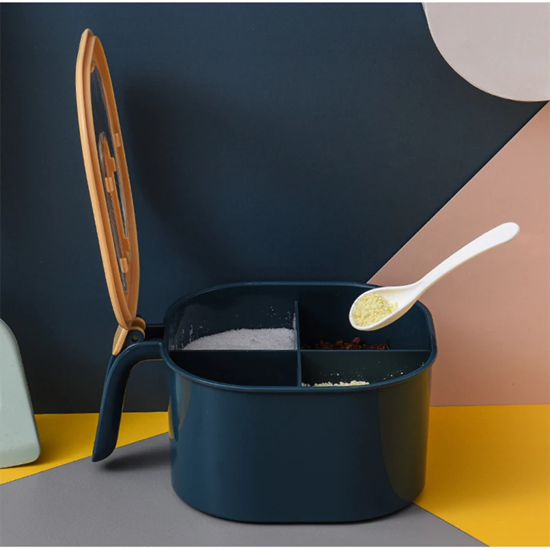 

Square grid kitchen seasoning box oil proof seasoning box cooking tool accessories multifunction household seasoning box