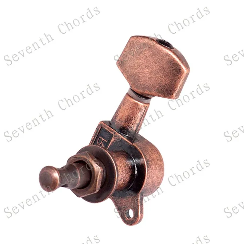 Набор из 6 штук медных и красных колышек в стиле ретро для тюнинга гитары тюнеры