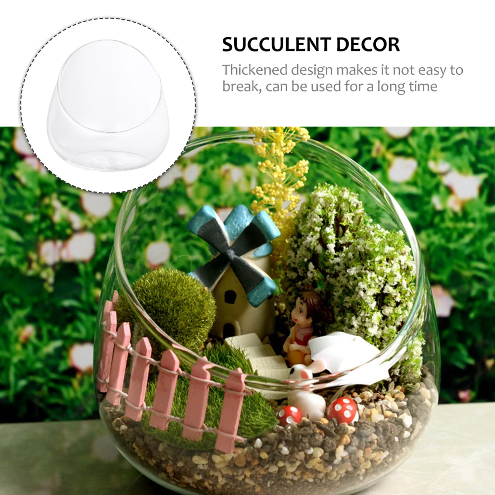 

1PC Micro Landscape Ecological Bottle Lifelike Succulent Ecological Bottle Ornament Adornment Glass Bottles (Transparent)