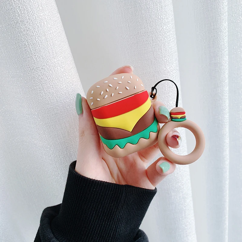 Чехол для AirPods 1 2 силиконовый мягкий защитный чехол наушников с изображением