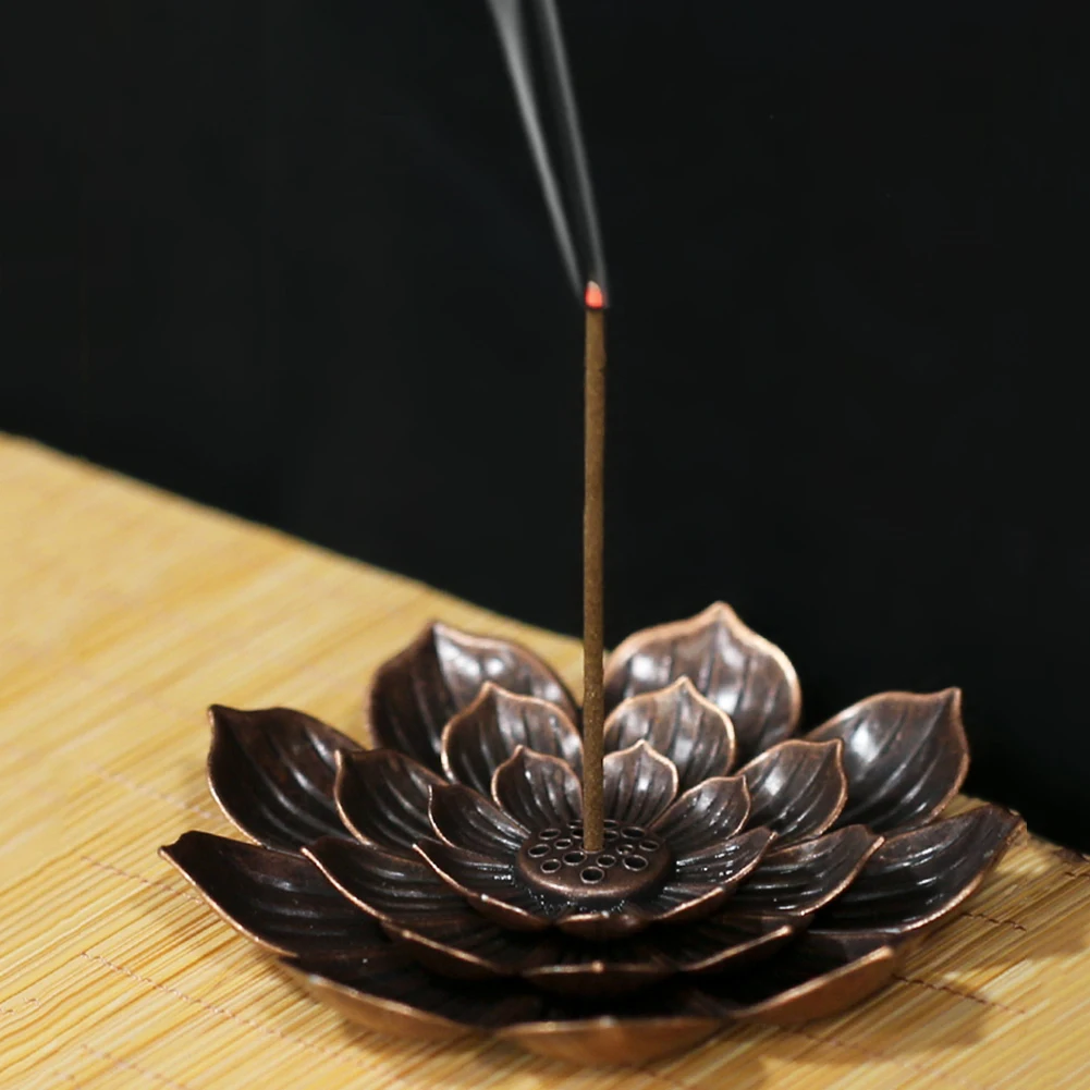 Лотос металлическая горелка для благовоний палка тарелка поднос буддизм катушка