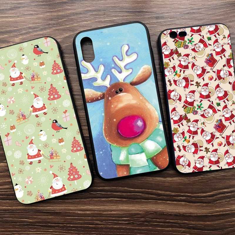 Мультяшный Рождественский мягкий чехол для телефона из ТПУ iPhone 11 Pro Max X XS XR 8 7 6 5 s