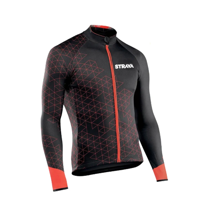 

2021 STRAVA Pro Team Long Sleeve Cycling Jersey Set Bib Pants Ropa Ciclismo Bicycle Clothing MTB Bike Jersey Uniform Men Clothes