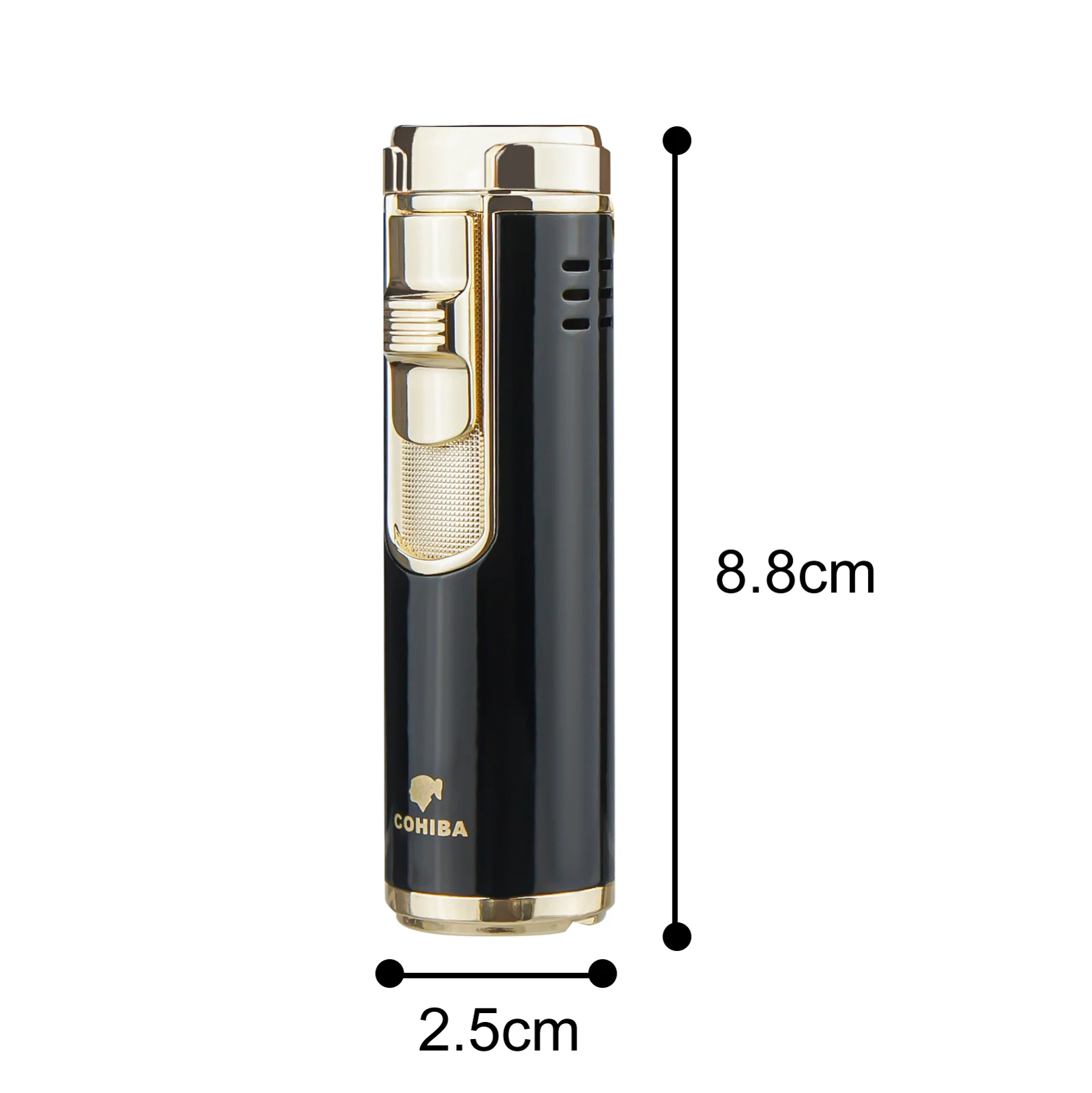 Зажигалка COHIBA для сигар многоразовая газовая зажигалка с дыроколом и синим