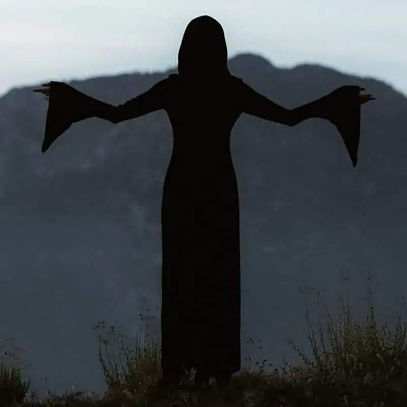 Хэллоуин готический панк стиль длинный с капюшоном школьный женский раздельный