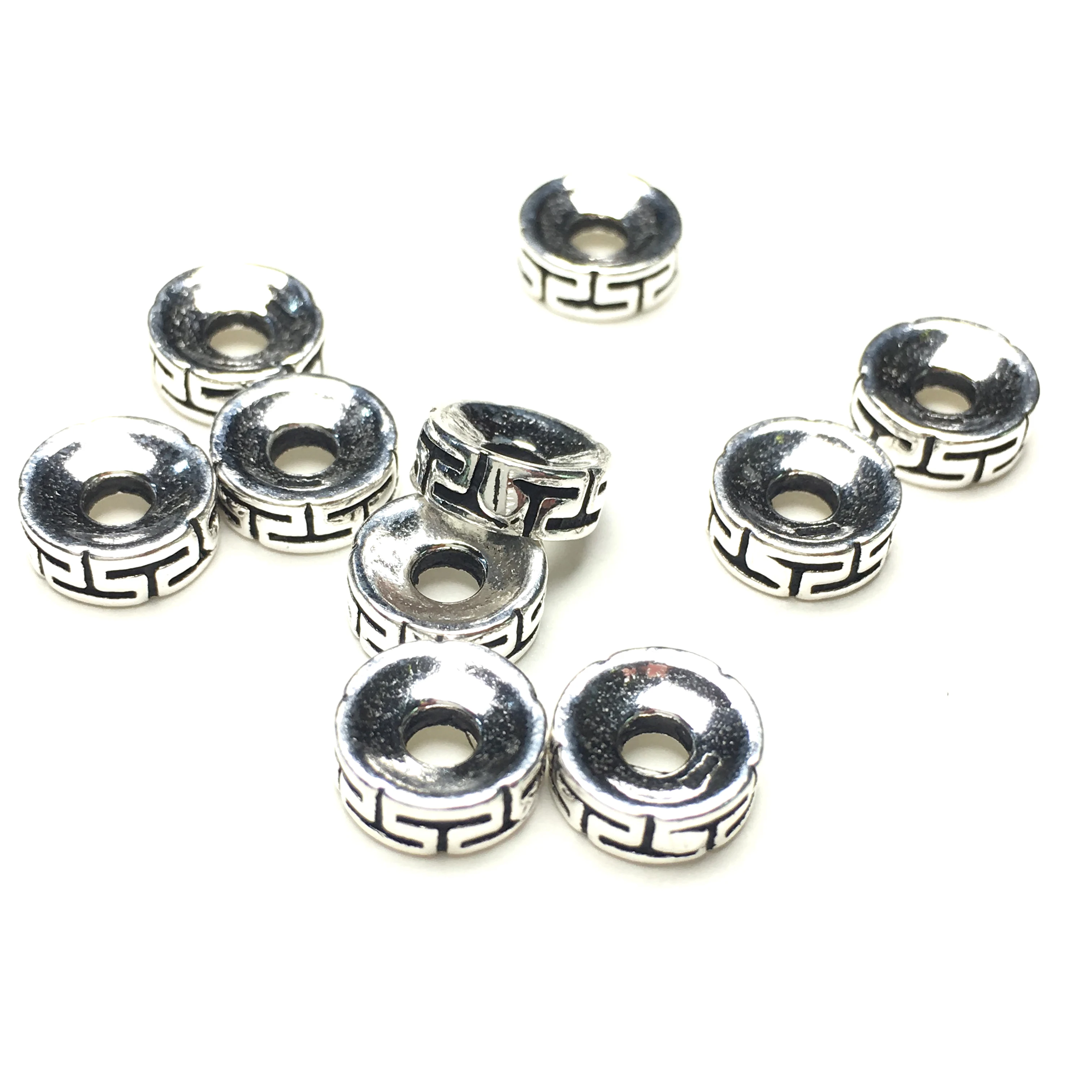 

8x8mm10pcs 925 Sterling Silver Findings Loose Spacer Beads for Jewelry Making Tube Charms DIY Bracelet Necklace Accessories