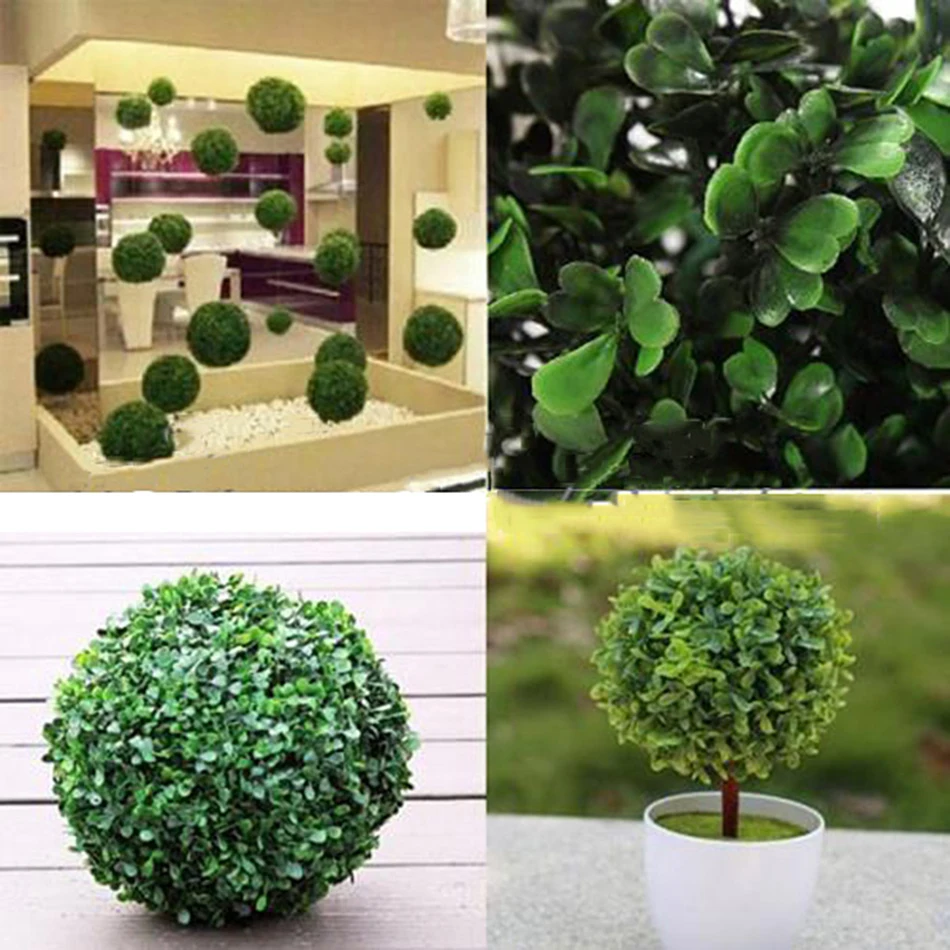 

HOT Large size Green Artificial Plant Ball Topiary Tree Boxwood Wedding Party Home Outdoor Decoration plants plastic grass ball