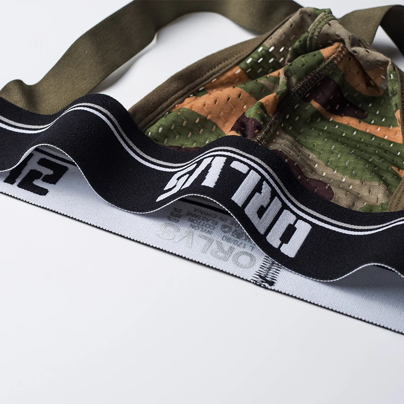 Камуфляжное сексуальное мужское нижнее белье jockstrap трусы cueca мужские стринги и