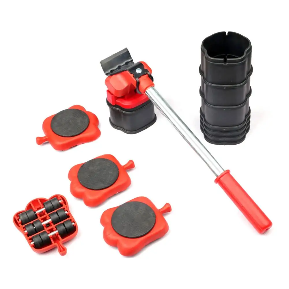 

Heavy Duty Furniture Lifter Roller Sliders With 660 Lbs Load Capacity Wheels Lifting Lever Moving Wheel Roller Bar Hand Tools