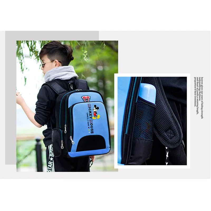Нейлоновая Водонепроницаемая школьная сумка для мальчиков и девочек Сумка Микки