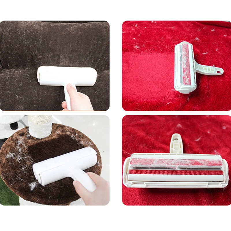 ABS 2-Way Pet Hair Remover Roller Quick Makeup Removing Clothes Brush Dog Cat Lint Self-Cleaning Clothing Beautician | Дом и сад